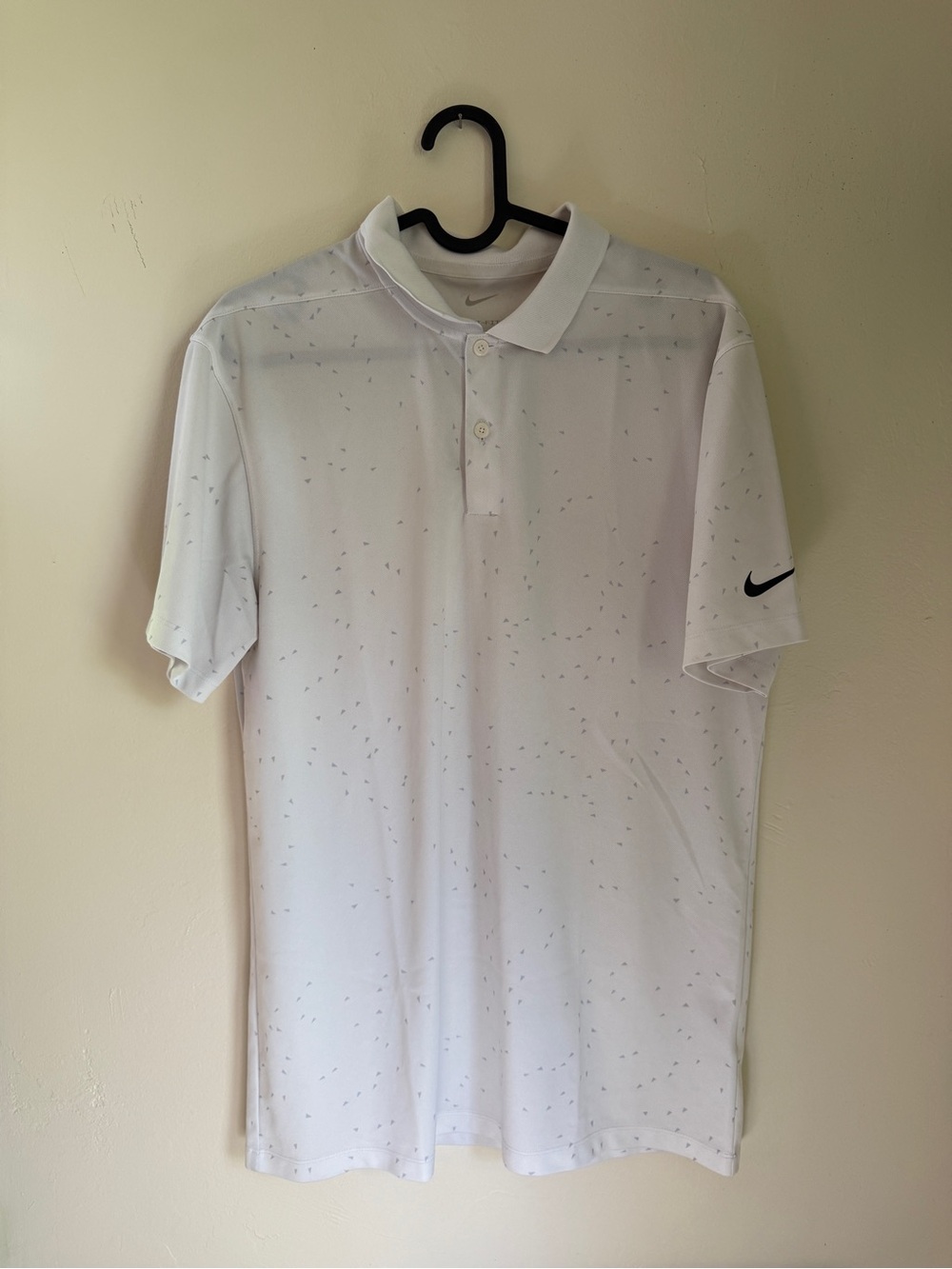 Nike Men’s White Polo with Micro Speck Print